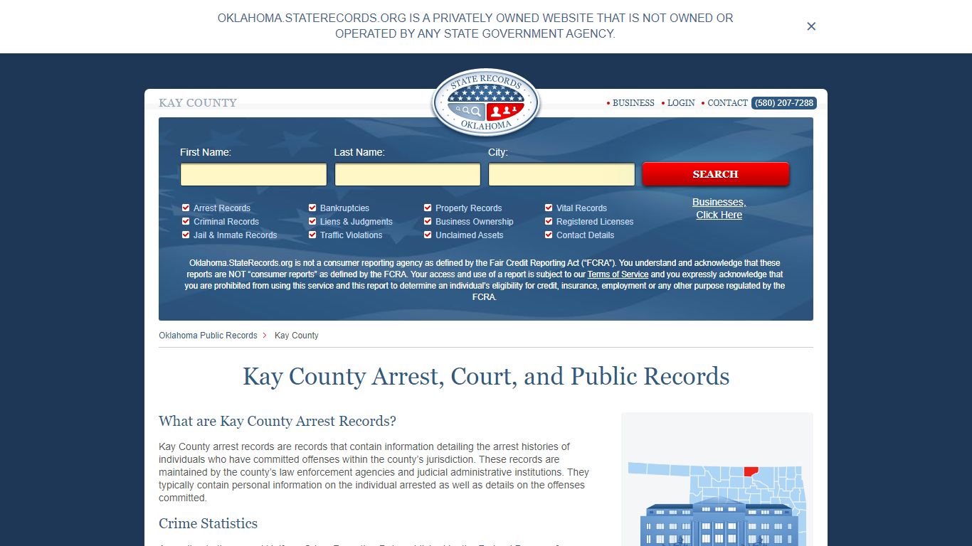 Kay County Arrest, Court, and Public Records